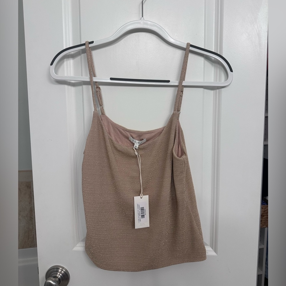 ZSupply Woven Textured Gold Cami Top